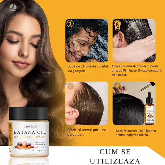 Set complet Batana Oil pentru regenerarea părului – 4 piese